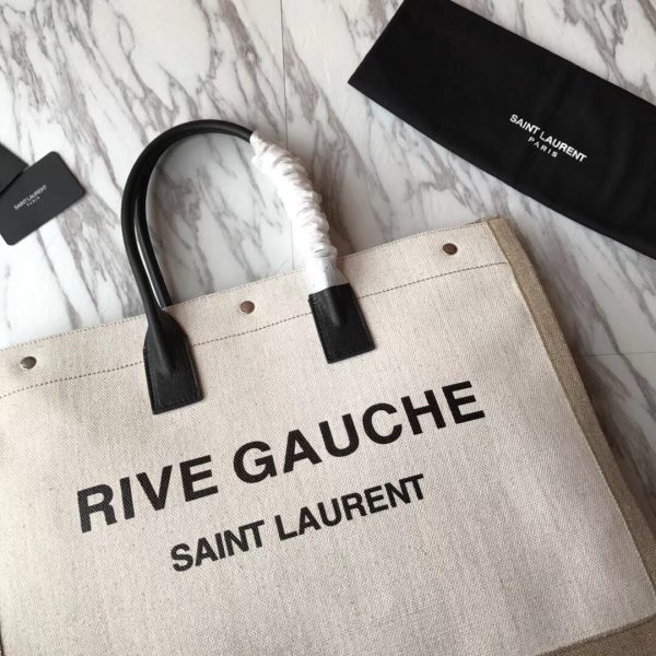 RIVE GAUCHE TOTE BAG IN LEOPARD-PRINT CANVAS