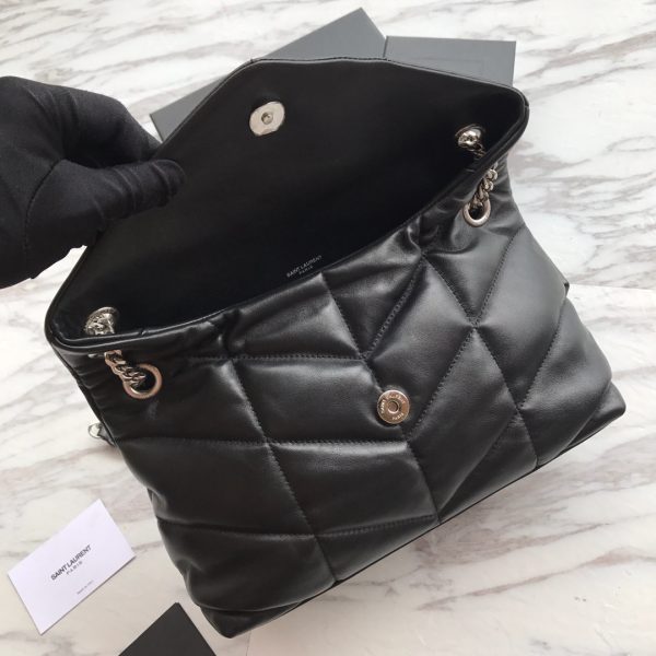 PUFFER MEDIUM BAG IN QUILTED LAMBSKIN