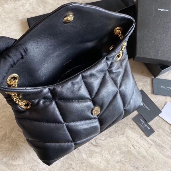 PUFFER MEDIUM BAG IN QUILTED LAMBSKIN