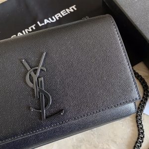 MONOGRAM CHAIN WALLET IN CROCODILE EMBOSSED SHINY LEATHER