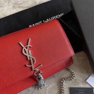 MONOGRAM CHAIN WALLET IN CROCODILE EMBOSSED SHINY LEATHER