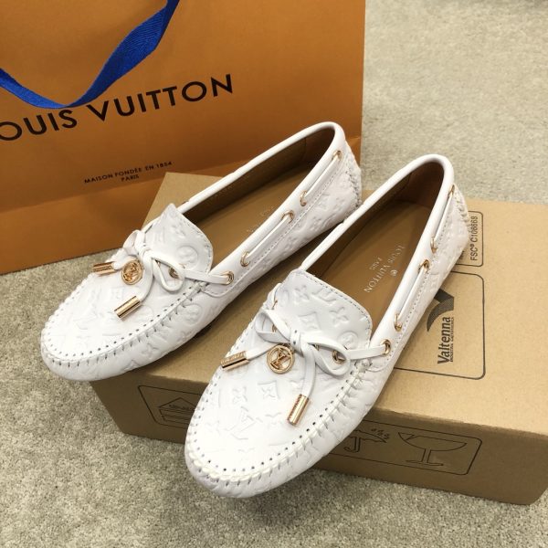 LV WOMEN’S GLORIA FLAT LOAFERS WHITE ZOOM SHOES