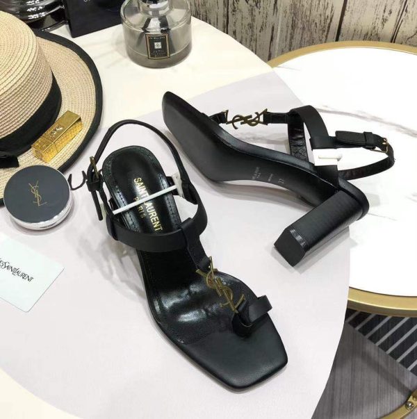 CASSANDRA SANDALS IN SMOOTH LEATHER WITH GOLD-TONE MONOGRAM