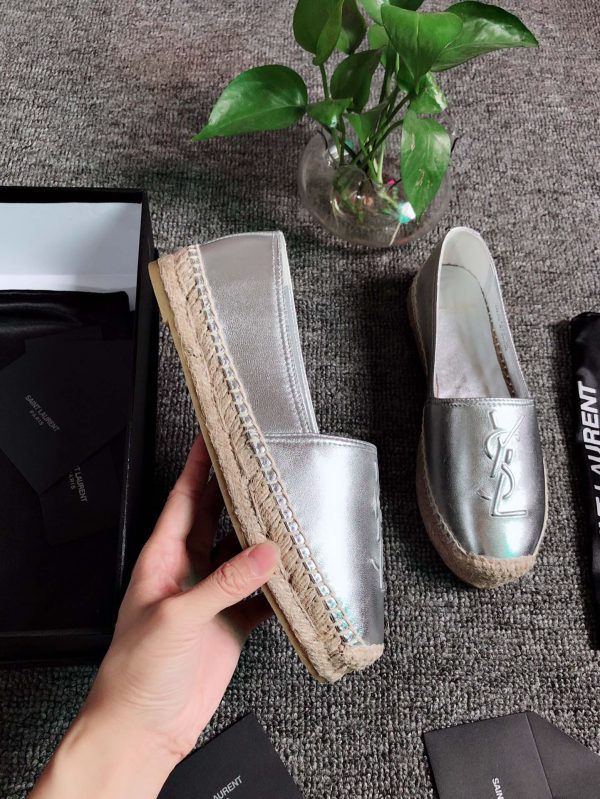 MONOGRAM ESPADRILLES IN METALIZED LAMBSKIN