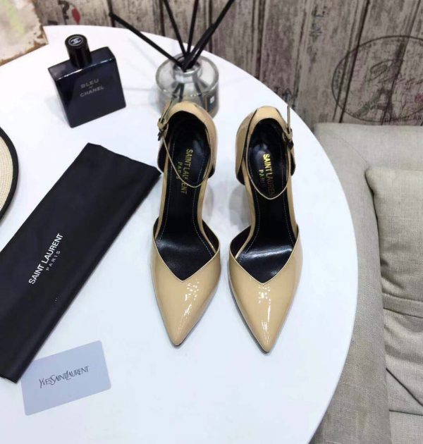 OPYUM SLINGBACK PUMPS IN PATENT LEATHER WITH GOLD-TONE HEEL