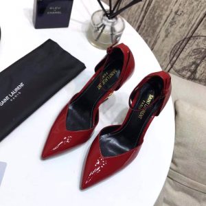 OPYUM SLINGBACK PUMPS IN PATENT LEATHER WITH GOLD-TONE HEEL