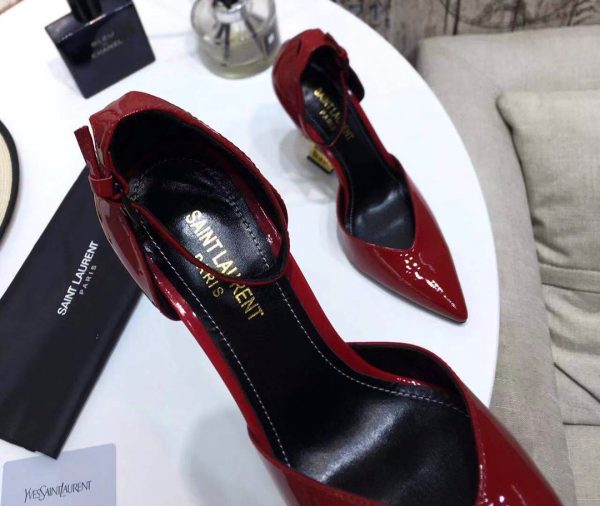 OPYUM SLINGBACK PUMPS IN PATENT LEATHER WITH GOLD-TONE HEEL