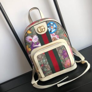 Ophidia GG Flower print small backpack