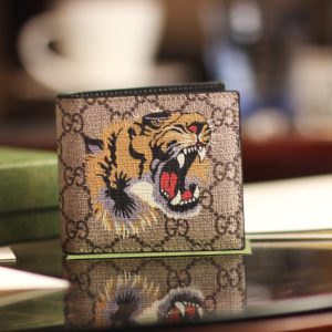 Tiger print GG Supreme wallet