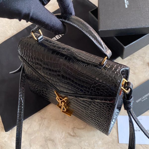 CASSANDRA MONOGRAM CLASP BAG IN MATTE PYTHON