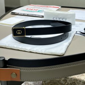 GG Square leather metal buckle