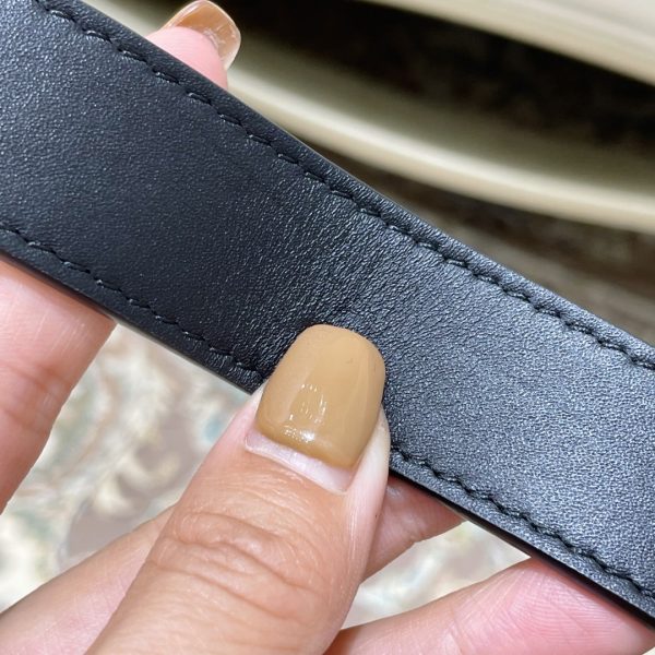 GG Square leather metal buckle