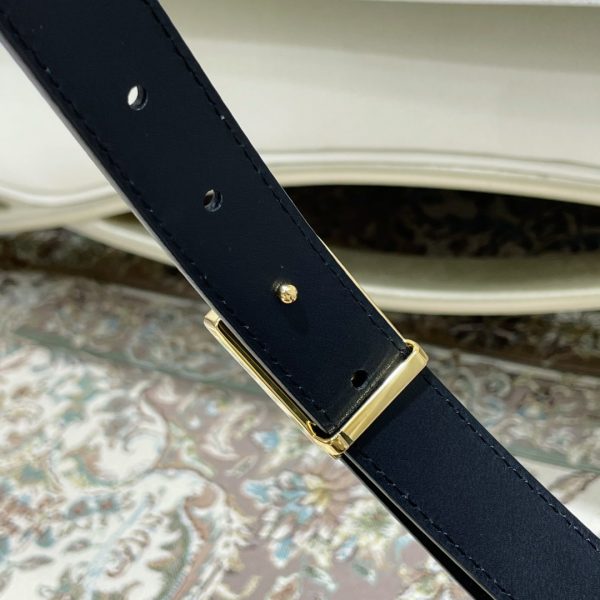 GG Square leather metal buckle