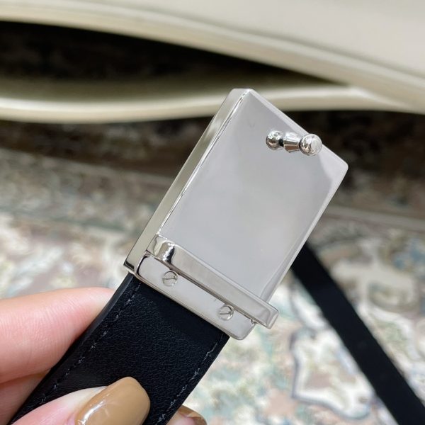 GG Square leather metal buckle