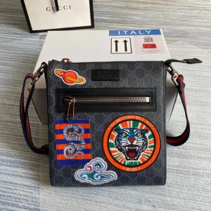 GG Black small messenger bag