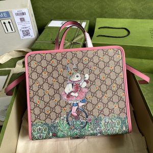 Children’s tote bag with strawberry fairy print