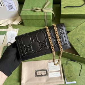 GG Leather clutch