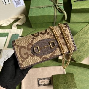 GG Horsebit 1955 wallet with chain