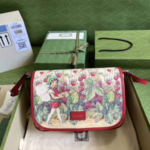 Children’s strawberry fairy print messenger bag