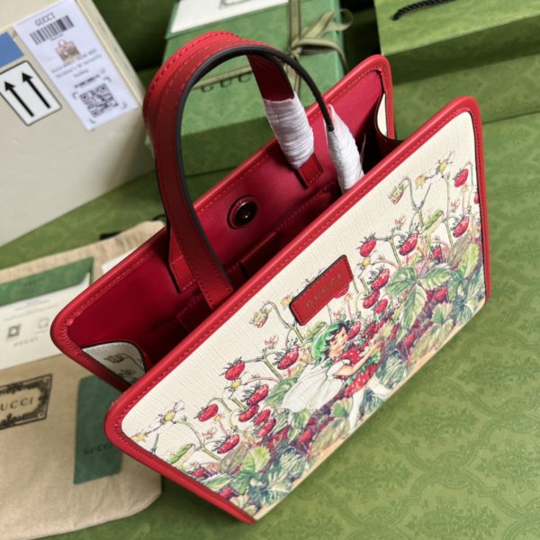 Children’s top-handle bag with strawberry fairy print