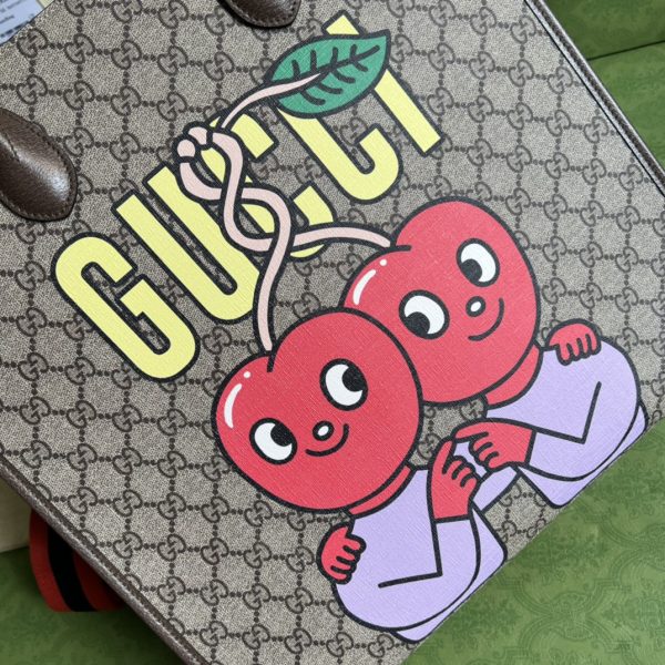 GG cherry print medium tote