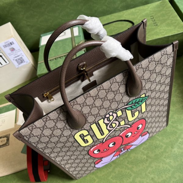 GG cherry print medium tote