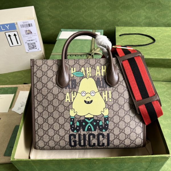 GG cherry print medium tote