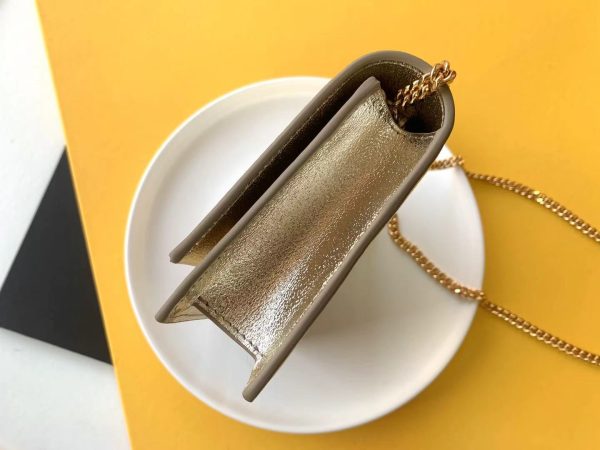 KATE CHAIN WALLET WITH TASSEL IN GRAIN DE POUDRE EMBOSSED LEATHER