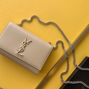 KATE SMALL CHAIN BAG IN GRAIN DE POUDRE EMBOSSED LEATHER