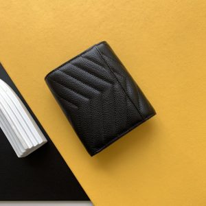 CASSANDRE MATELASSÉ COMPACT TRI FOLD WALLET IN GRAIN DE POUDRE EMBOSSED LEATHER