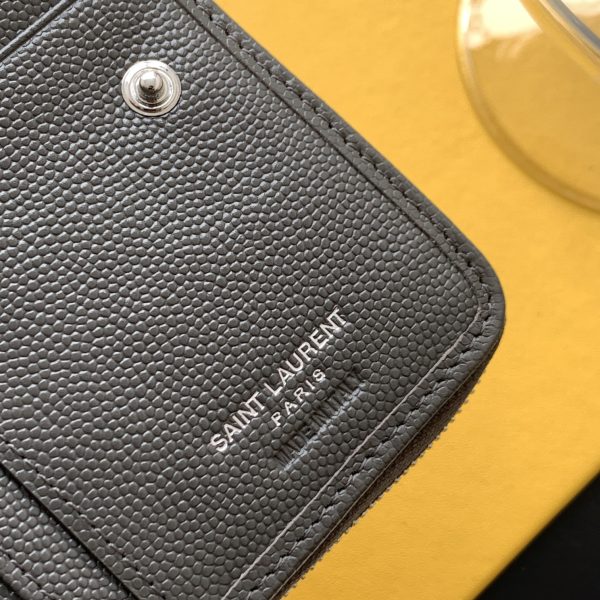 CASSANDRE MATELASSÉ COMPACT ZIP AROUND WALLET IN GRAIN DE POUDRE EMBOSSED LEATHER