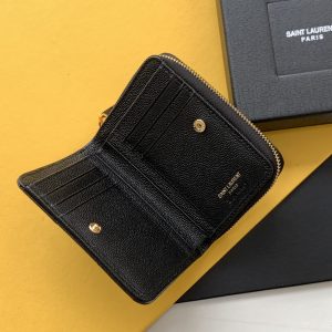 CASSANDRE MATELASSÉ COMPACT ZIP AROUND WALLET IN GRAIN DE POUDRE EMBOSSED LEATHER