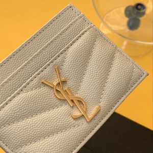 CASSANDRE MATELASSÉ CARD CASE IN GRAIN DE POUDRE EMBOSSED LEATHER