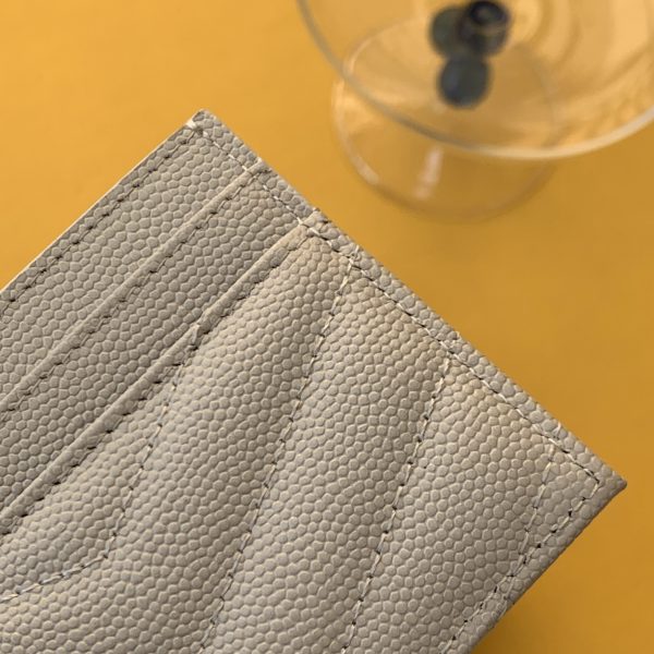 CASSANDRE MATELASSÉ CARD CASE IN GRAIN DE POUDRE EMBOSSED LEATHER