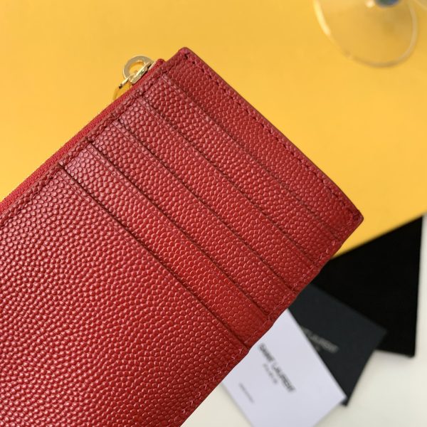 CASSANDRE MATELASSÉ ZIPPED FRAGMENTS CARD CASE IN GRAIN DE POUDRE EMBOSSED LEATHER