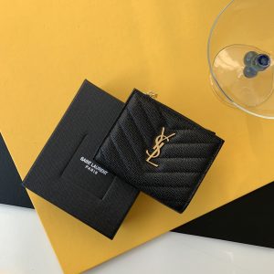 CASSANDRE MATELASSÉ FLAP CARD CASE IN GRAIN DE POUDRE EMBOSSED LEATHER