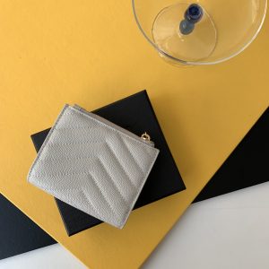 CASSANDRE MATELASSÉ FLAP CARD CASE IN GRAIN DE POUDRE EMBOSSED LEATHER