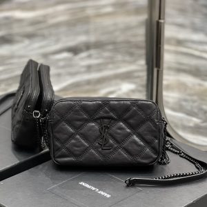 SL BECKY double-zip pouch in quilted lambskin