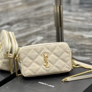 SL BECKY double-zip pouch in quilted lambskin