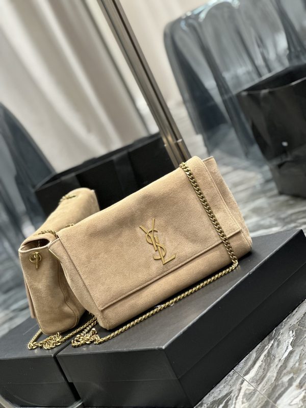 KATE MEDIUM REVERSIBLE CHAIN BAG IN SUEDE AND SMOOTH LEATHER