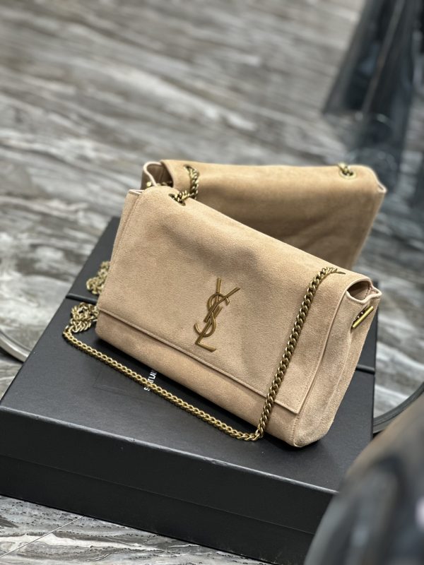 KATE MEDIUM REVERSIBLE CHAIN BAG IN SUEDE AND SMOOTH LEATHER