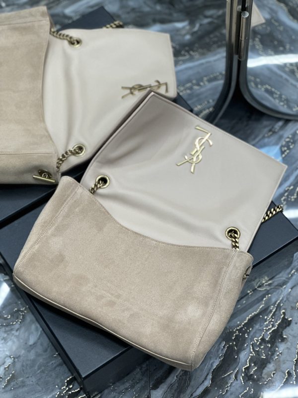 KATE MEDIUM REVERSIBLE CHAIN BAG IN SUEDE AND SMOOTH LEATHER