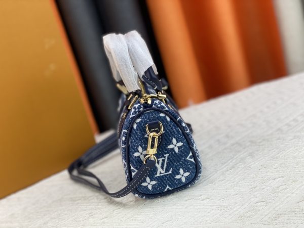 LV NANO SPEEDY DENIM BLUE BAG