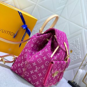 Lv Denim Backpack Pink