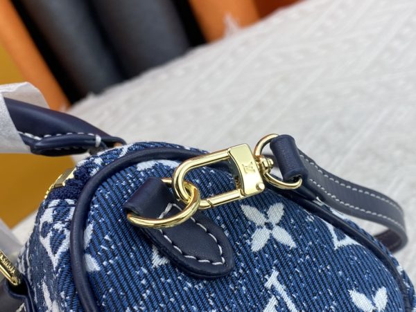 LV NANO SPEEDY DENIM BLUE BAG