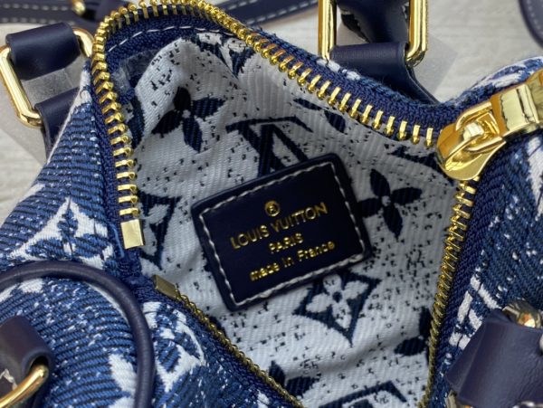 LV NANO SPEEDY DENIM BLUE BAG