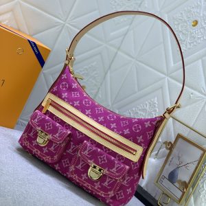 LV Baggie PM Monogram Denim Pink