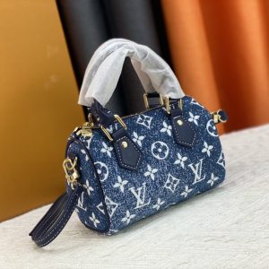 LV NANO SPEEDY DENIM BLUE BAG