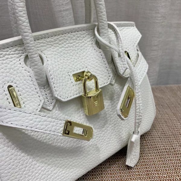 HERMES BIRKIN MINI GOLD HARDWARE EPSOM WHITE 20CM