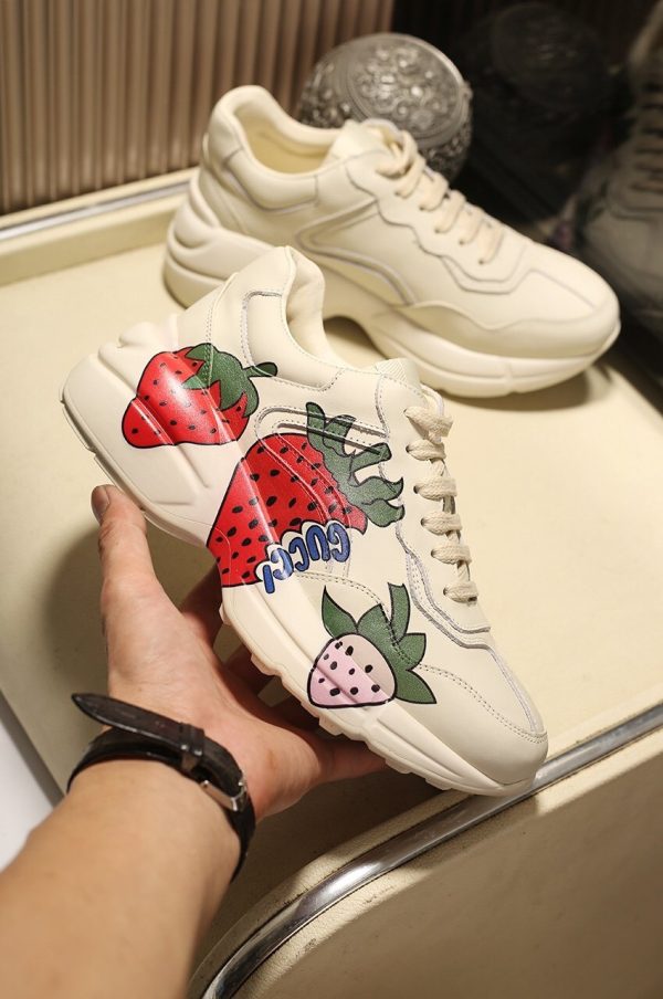 GUCCI RHYTON PRINT LEATHER SNEAKER